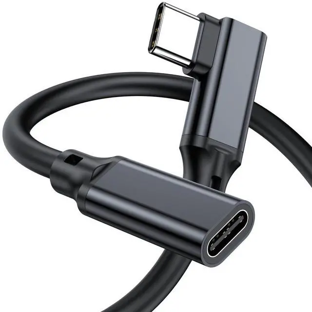 Alt view image 8 of 14 - 90 Degree Right Angle USB C Male to Female Extension Cable 10FT,Type C USB 3.1 Gen 2 10Gbps 5A 100W 4K Video Compatible with MacBook Pro,iPad Pro,Switch,Dell XPS,Surface Go,PSVR2/USB C Hub,iPhone 15