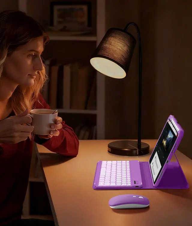 Alt view image 14 of 14 - for iPad A16 Case with Keyboard - Mouse Backlit Wireless Detachable Keyboard Glitter Folio Cover with Pencil Holder for iPad 11th Gen A16 11-inch 2025 10th Generation 10.9 Inch 2022 - Purple