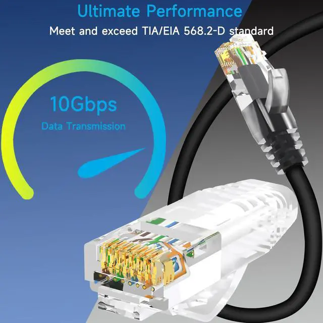 Alt view image 8 of 12 - Cat6 Ethernet Patch Cable 6 ft (10 Pack), Cat6 Patch Cable for Data Centers, Cat 6 Patch Cable 10G, Network Patch Cables for Home and Enterprise Network -Black