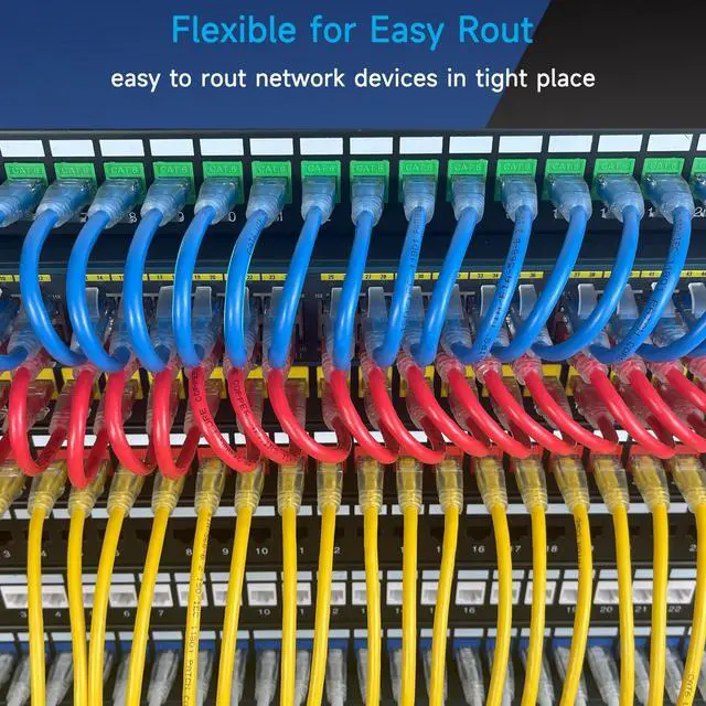 Alt view image 9 of 12 - Cat6 Ethernet Patch Cable 6 ft (10 Pack), Cat6 Patch Cable for Data Centers, Cat 6 Patch Cable 10G, Network Patch Cables for Home and Enterprise Network -Black
