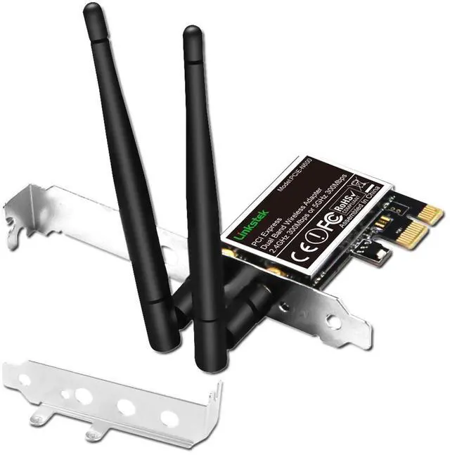 Alt view image 8 of 14 - Wireless N 600Mbps (2.4GHz 300Mbps and 5GHz 300Mbps) PCIE WiFi Adapter, PCIE WiFi Card, QUALCOMM Atheros AR946X Wireless Network Adapter for Windows 10 8.1 8 7 XP Desktop PCs (PCIE-N600)
