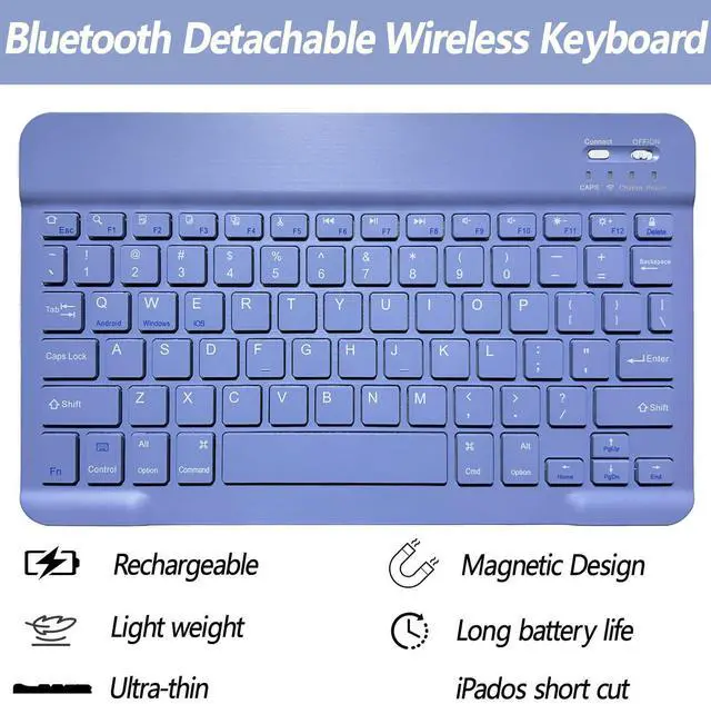 Alt view image 11 of 14 - Keyboard Case for iPad 11th 10th Generation - iPad 10th Generation Case with Detachable Wireless Keyboard - Smart Folio Cover with Pencil Holder for 11-inch A16 2025 10.9-inch 2022, Purple