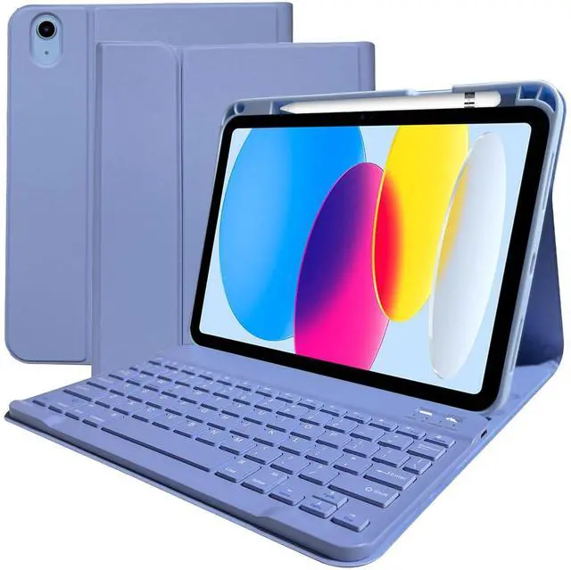 Alt view image 8 of 14 - Keyboard Case for iPad 11th 10th Generation - iPad 10th Generation Case with Detachable Wireless Keyboard - Smart Folio Cover with Pencil Holder for 11-inch A16 2025 10.9-inch 2022, Purple