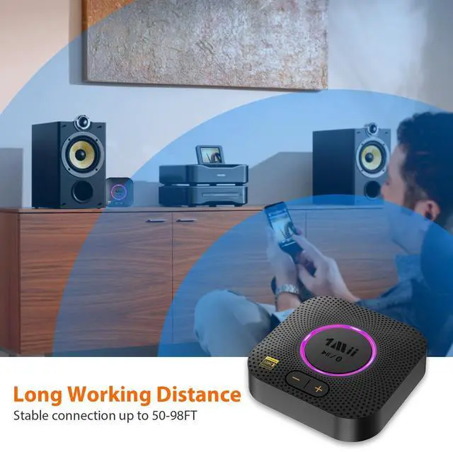 Alt view image 11 of 14 - B06S+ LDAC Bluetooth 5.3 Receiver for Home Stereo Hi-Res Music Streaming, Hi-Fi Wireless Audio Adapter with aptX HD/LL, Long Range, Volume Control, RCA/3.5mm AUX Outputs