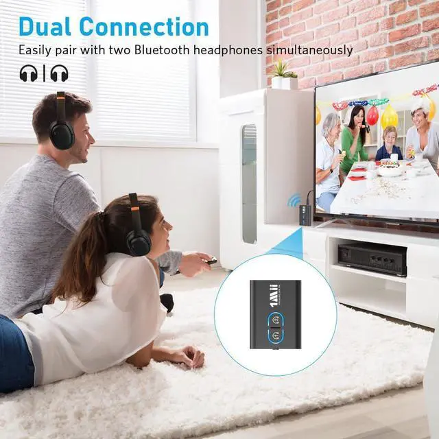 Alt view image 9 of 14 - Bluetooth 5.3 Transmitter Receiver for TV to Wireless Headphones, Dual Link aptX Adaptive/Low Latency/HD Audio, Aux Bluetooth Audio Receiver Adapter for Home Stereo, Airplane, Boat, Gym