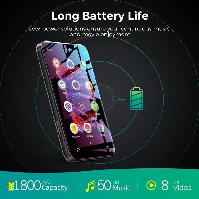Alt view image 13 of 14 - 72GB WiFi Mp3 Player with Bluetooth, 4.0" Full Touch Screen Mp4 Player with Speaker, Portable Digital Music Player with FM Radio, BrowserCan't Install/Download Any New Apps (Black)