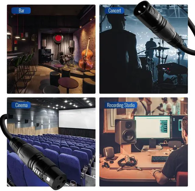 Alt view image 12 of 12 - XLR Cable Microphone Cable 150 Feet,Heavy Duty Balanced XLR Speaker Cable (From 25-200FT) 3-Pin Shielded Male to Female Mic Cord,DMX Stage Lighting Patch Cable for Speaker Systems Mixer+10 Ties