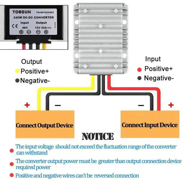 Alt view image 13 of 14 - Golf CART Voltage Reducer Automatic Buck Boost Converter, Step Down Up Regulator Waterproof Module Transformer for Club Car (DC 48V to 12V 20A 240W)