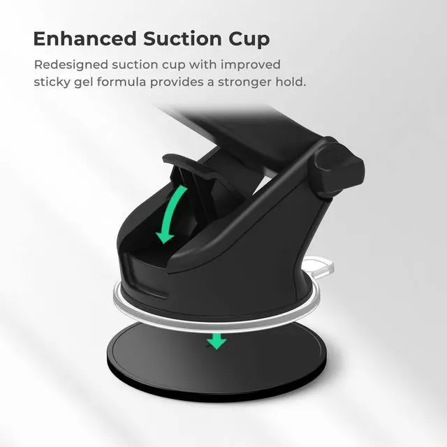 Alt view image 13 of 14 - Easy One Touch Signature Dashboard & Windshield Universal Car Mount Phone Holder Desk Stand with Suction Cup Base and Telescopic Arm for iPhone, Samsung, Google, More Smartphones