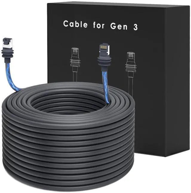 Alt view image 8 of 14 - 100ft Starlink Cable for Gen 3 Actuated/Standard V3 & REV 4, Waterproof 24AWG High-Speed Extension Cable, Outdoor Replacement Ethernet Cable for Starlink Satellite Internet Kit