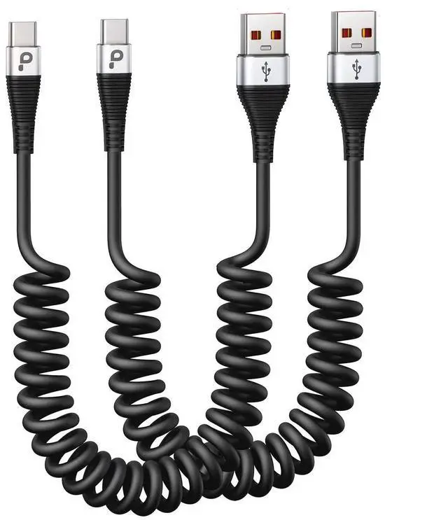 Alt view image 8 of 14 - USB C Cable Fast Charging, 2Pack 3ft Coiled USB A to Type C Charge Cord for Car, USB-C Charging Cable Compatible with iPhone 17/16/15/Samsung Galaxy S20 S10 S9 S8 Plus Note 10 and More USB C Devices