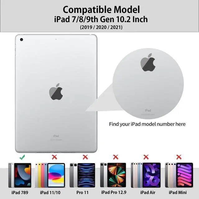 Alt view image 9 of 14 - Case with Keyboard for iPad 9th/8th/7th Generation 10.2 inch 2021/2020/2019 Detachable Wireless Bluetooth Keyboard Cover Thin & Light with Left Side Pencil Holder Auto Wake/SleepGray