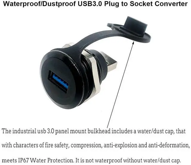 Alt view image 14 of 14 - 2PCS USB 3.0 Connector, USB Male to Female Conversion Connector, USB3.0 Panel Mount Extension Adapter for Data Transfer/Charging
