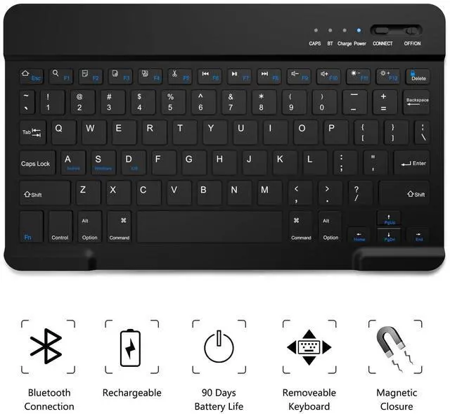 Alt view image 13 of 14 - for iPad Air 11 inch M4/M3/M2 Case with Keyboard 10.9 inch for iPad Air 5 2022/iPad Air 4th Gen Keyboard Case with Pencil Holder, Wireless Keyboard for Air 11" M3/M2 (2025/2024)/iPad Air 5/4