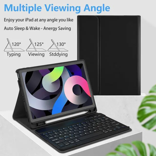 Alt view image 11 of 14 - for iPad Air 11 inch M4/M3/M2 Case with Keyboard 10.9 inch for iPad Air 5 2022/iPad Air 4th Gen Keyboard Case with Pencil Holder, Wireless Keyboard for Air 11" M3/M2 (2025/2024)/iPad Air 5/4