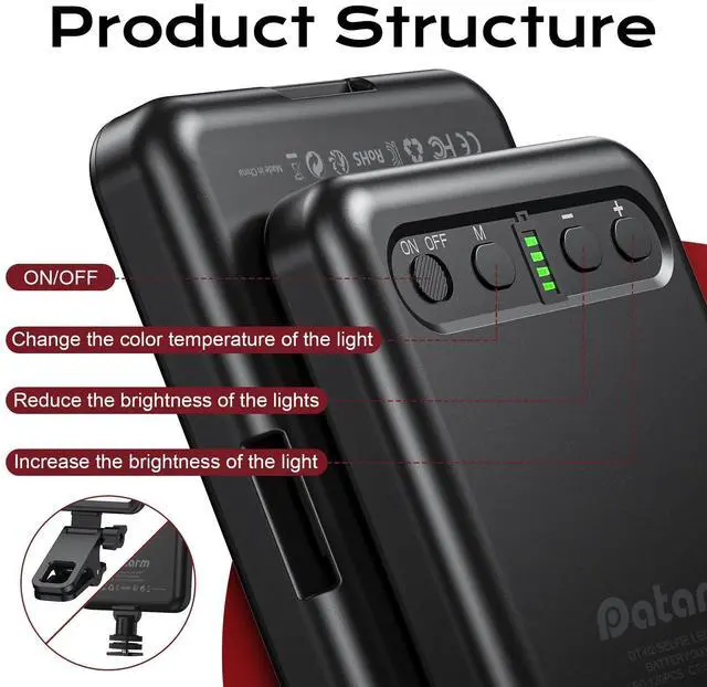 Alt view image 11 of 14 - Rechargeable Soft Selfie Light for Phone, Camera, Laptop, 4-14H Battery Portable LED Light for Pictures, Phone Light Clip for Selfie, Vlog, TikTok, Makeup, Video Conference Black