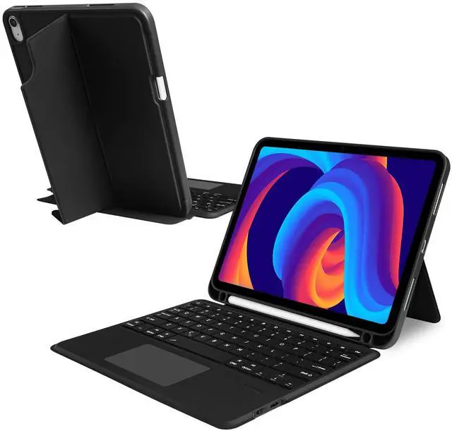 Alt view image 8 of 14 - Compatible for iPad A16 11th Generation Case with Keyboard,Multi-Touch Trackpad,Wireless Detachable Keyboard,Stand Cover with Pen Holder for iPad 11 inch A16 2025 &10th Gen 10.9" 2022,Black