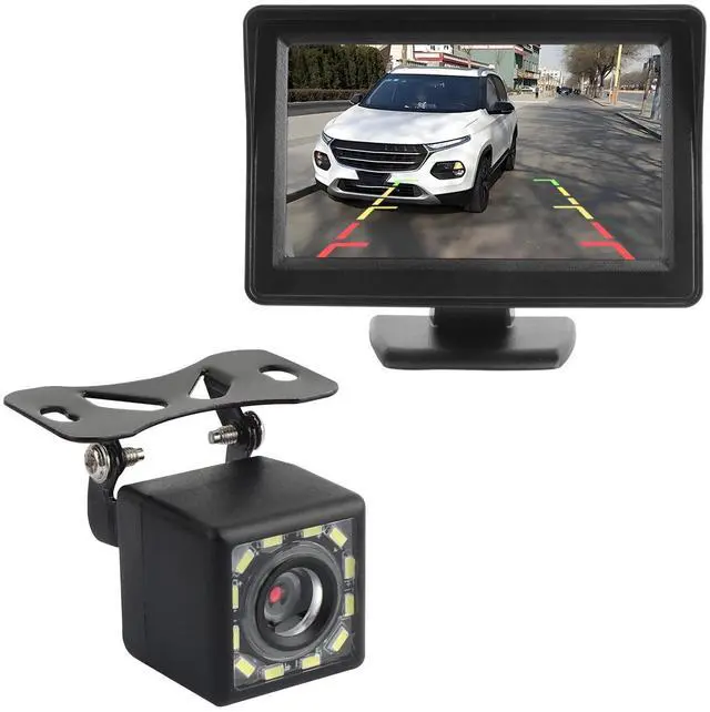 Alt view image 7 of 12 - Backup Camera with Monitor 4.6'',12 LED HD Rearview Mirror Camera for Night Vision,150° Wide Angle Universal Car Reverse Camera with Monitor System Fits 12V Cars SUVs