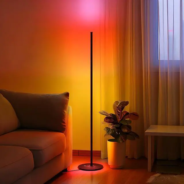 Alt view image 14 of 14 - Corner Floor Lamp, RGB IC Corner Lamp with APP and Remote Control, LED Floor Light with 16 Million DIY Colors, Color Changing Ambient Light for Living Room, Bedroom, Gaming Room