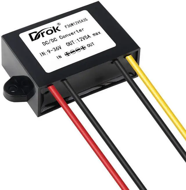 Alt view image 11 of 14 - DC-DC Stabilizer, 9V-36V to 12V Boost Buck Converter 5A 60W Waterproof Auto Step Up Down Voltage Regulator 12V Volt Transformer for Car Audio Solar Power System LCD Television LED Display Screen