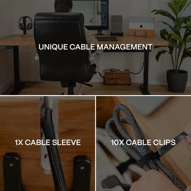 Alt view image 11 of 14 - Extra Large Cable Management Box, Wood Cord Hider Box & Organizer for Power Strip, TV Wires & Desk Cable Storage