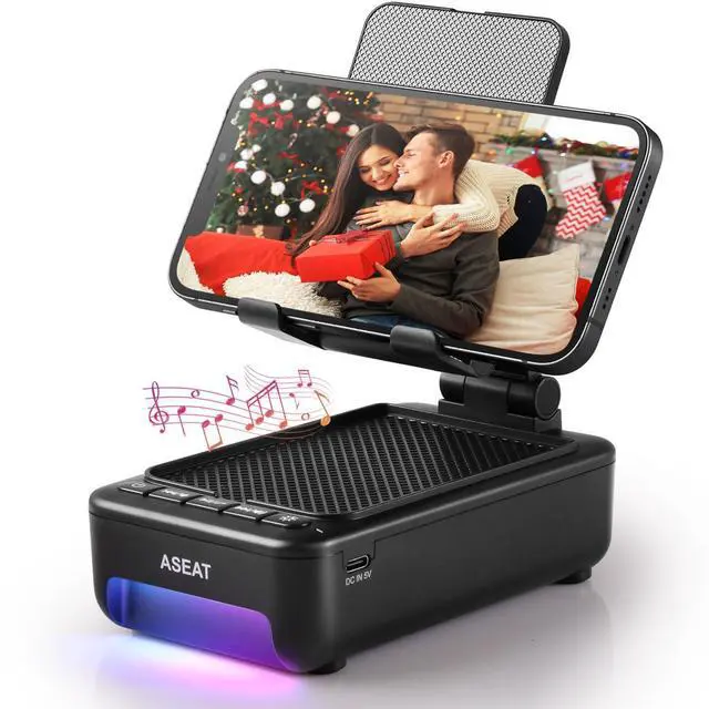 Alt view image 8 of 14 - Gifts for Men Him, Cell Phone Stand with Bluetooth Speaker&Led Color Changing Light, Unique Gifts for Women Dad Her Husband, Cool Tech Gadget Wireless Speaker, Birthday Gifts for Men, Ideal Gifts