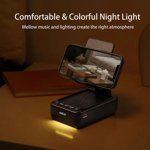 Alt view image 11 of 14 - Gifts for Men Him, Cell Phone Stand with Bluetooth Speaker&Led Color Changing Light, Unique Gifts for Women Dad Her Husband, Cool Tech Gadget Wireless Speaker, Birthday Gifts for Men, Ideal Gifts