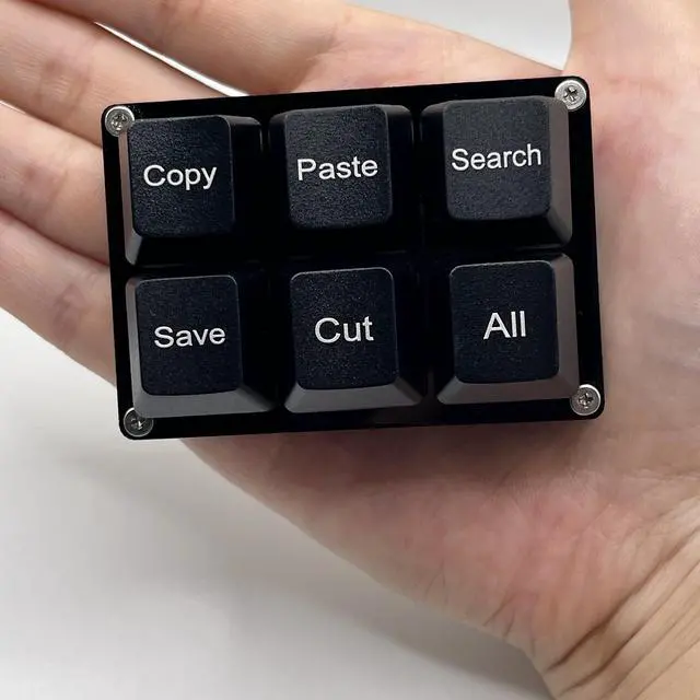 Alt view image 7 of 8 - Copy Paste Search Save Cut All 6-Key Keyboard One Handed OSU Keypad Programmable Mechanical Shortcut Macro Keyboard for Working and Gaming (Black)
