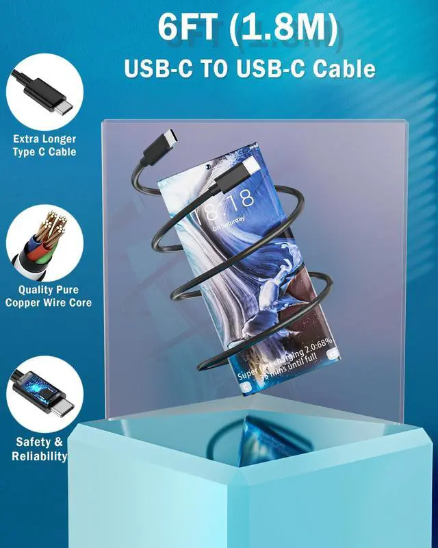 Alt view image 11 of 14 - 2025 Super Fast Charger Type C, 45W USB C Wall Charger Fast Charging for Samsung Galaxy S25 Ultra/ S25/S25+/S24+/ S24 Ultra/S24/S24+/S23 Ultra/S22 Ultra/S21 Ultra
