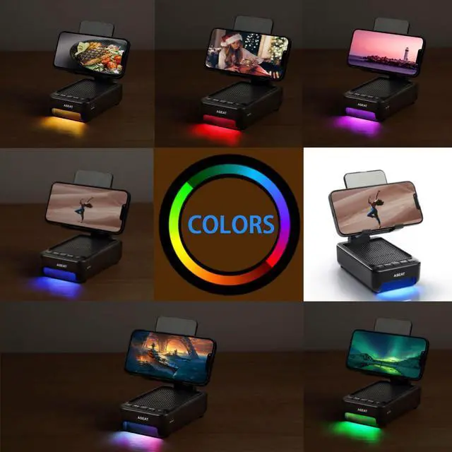 Alt view image 14 of 14 - Gifts for Men Him, Cell Phone Stand with Bluetooth Speaker&Led Color Changing Light, Unique Gifts for Women Dad Her Husband, Cool Tech Gadget Wireless Speaker, Birthday Gifts for Men, Ideal Gifts