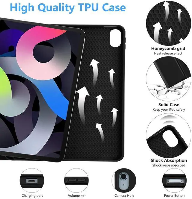 Alt view image 10 of 14 - for iPad Air 11 inch M4/M3/M2 Case with Keyboard 10.9 inch for iPad Air 5 2022/iPad Air 4th Gen Keyboard Case with Pencil Holder, Wireless Keyboard for Air 11" M3/M2 (2025/2024)/iPad Air 5/4