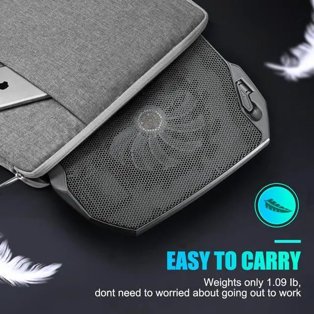 Alt view image 13 of 14 - Laptop Cooling Pad, Gaming Laptop Cooler with 2 Quiet Big Fans, RGB 7 Color Light Change, Portable USB Laptop Stand 11 to 15.6 Inch, Slim and Easy Carry Working Study Outdoor Travel