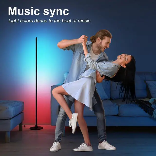 Alt view image 11 of 14 - LED Floor Lamp, Corner Lamp Compatible with Alexa, Smart Modern Floor Lamp with Music Sync 16 Million Colors & 68+ Scene RGBICW Floor Lamp for Bedroom Living Room and Gaming Rooms