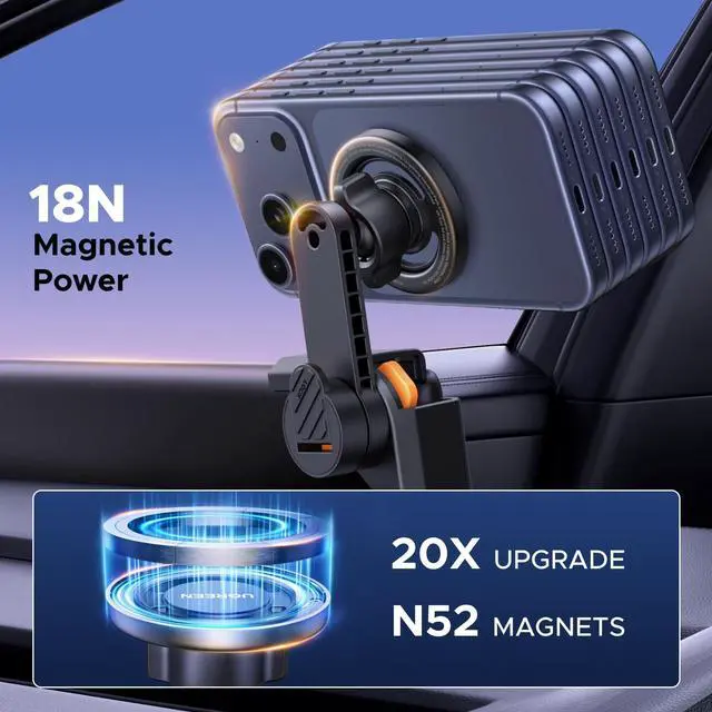 Alt view image 9 of 14 - Phone Holder for Tesla Model 3 and Y Accessories Magsafe Car Mount Magnetic Phone Mount Strongest Magnet Power Compatible with iPhone 17 16 15 14 13 Plus Pro Max Series