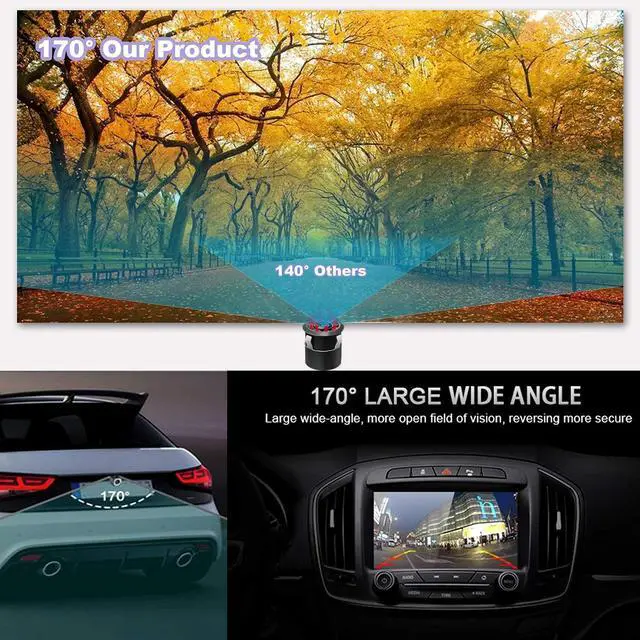 Alt view image 10 of 14 - Backup Camera, Embedded Front/Rear View Camera Waterproof Reverse Camera, IR Night Vision Reverse Camera Parking Guide Line & Screen Mirror Image on/Off for Truck, Car, Travel Trailer.