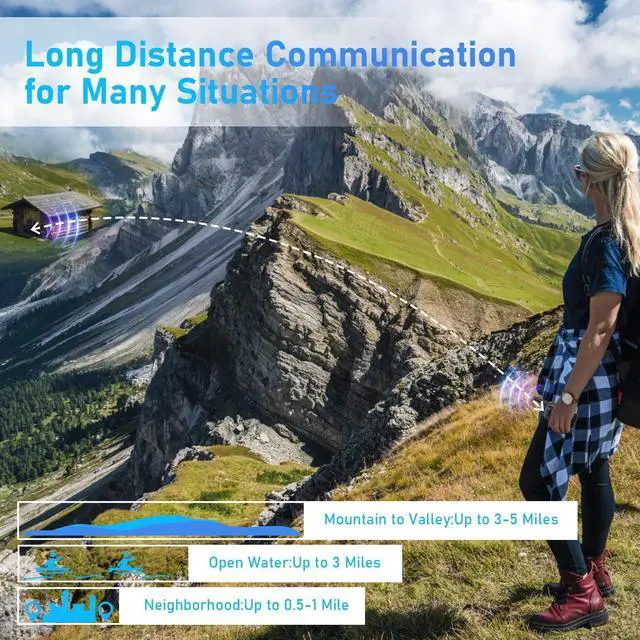Alt view image 11 of 14 - Walkie Talkies for Adults Long Range,Rechargeable Walkie Talkies with 22 FRS Channels,Two Way Radios with LED Flashlight for Hiking Cruises Camping,4 Pack