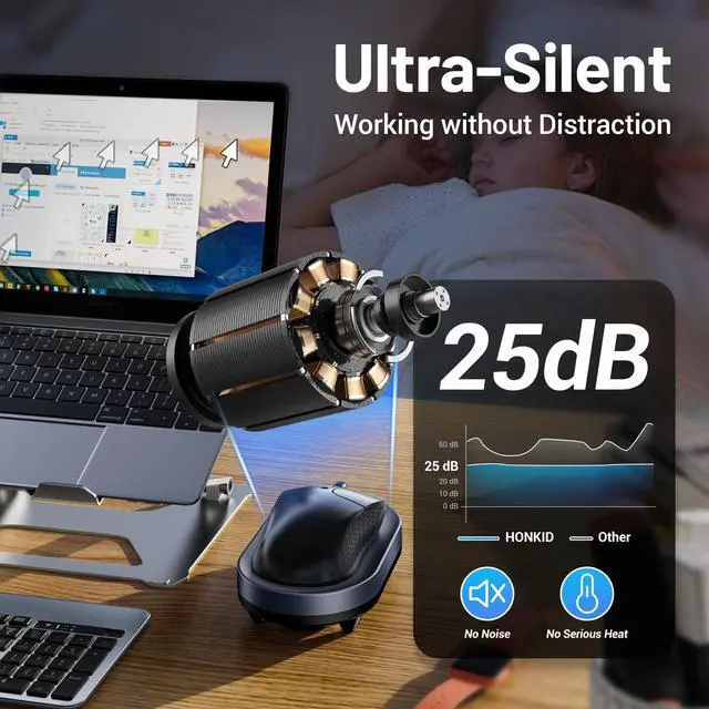 Alt view image 9 of 14 - Undetectable Mouse Jiggler - Auto Mover with On/Off Switch & USB Port, No Software Needed, Prevent Sleep/Lock for Home Office & PC/Mac/Desktop (Blue Black), Perfect for Gifts/Remote Work