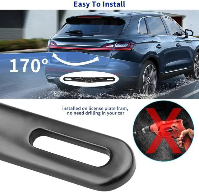 Alt view image 11 of 14 - License Plate Backup Camera, Waterproof 170° View Rear View Reverse Camera Night Vision Back up Camera Systems for Cars Trucks Pickup SUVs Trailer