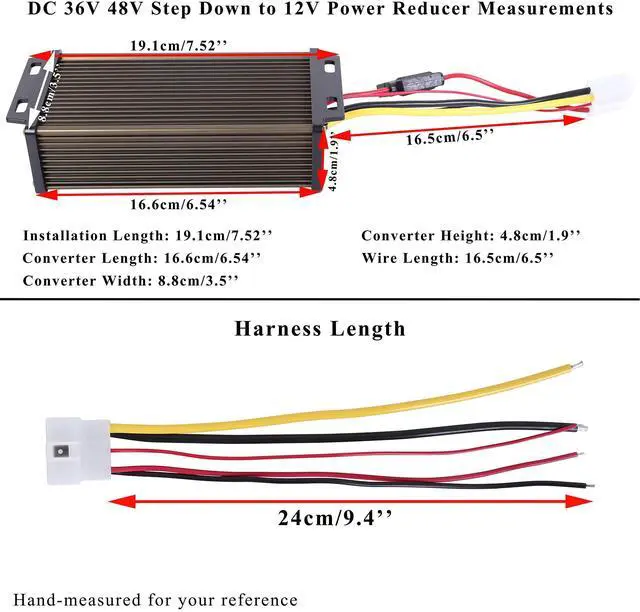 Alt view image 7 of 8 - DC-DC Golf Carts RVs 48V 36V Volt Voltage to 12V Step Down Voltage Reducer Regulator for Headlights Taillights Solar Panels Radios (25A 300W)