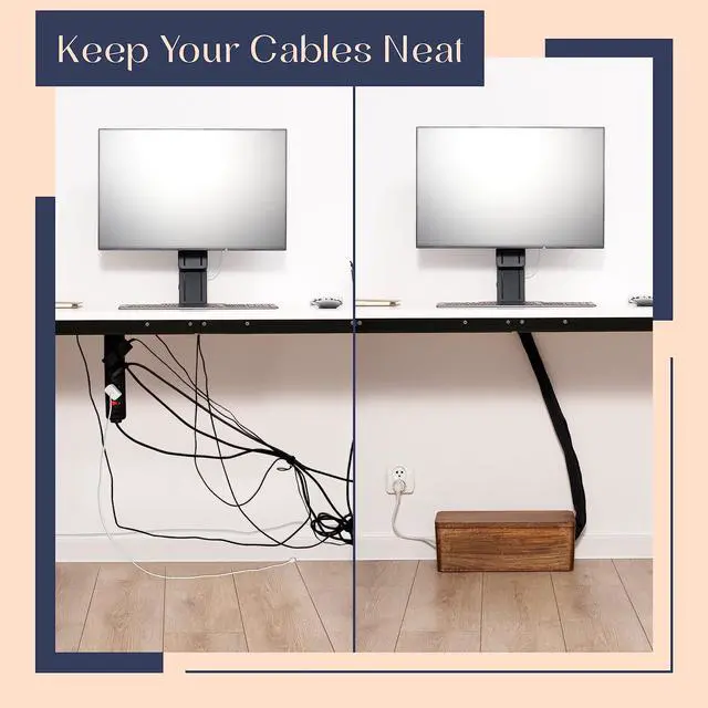 Alt view image 13 of 14 - Large Cable Management Box - Cable Organizer Box and Power Strip Box for Electrical Cord Management - Hide Desk Cord and Floor Cables - Wire Storage and Organization for Cords