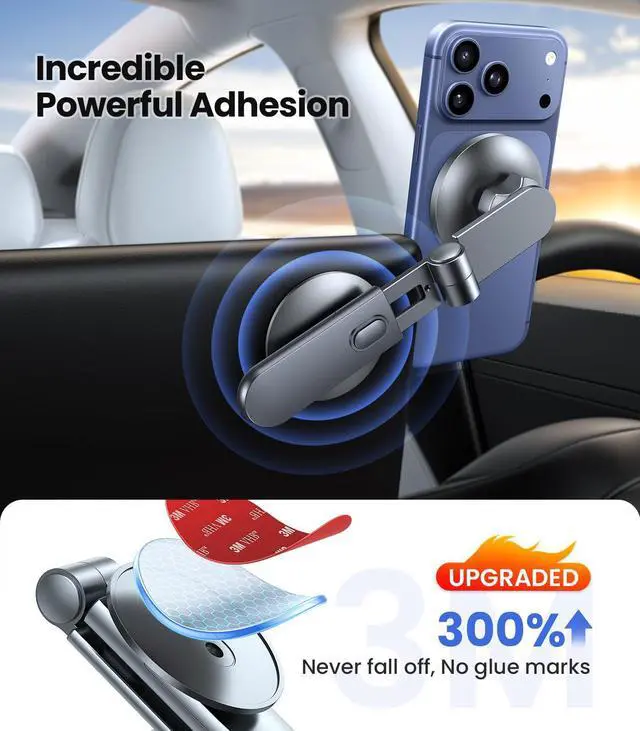 Alt view image 10 of 14 - Phone MountStrongest Magnet PowerFoldable Hidden Tesla Phone Holder Fit for All Phone, Tesla Model 3 Model Y for MagSafe Car Mount, Tesla Model 3 Accessories, Tesla Model Y Accessories