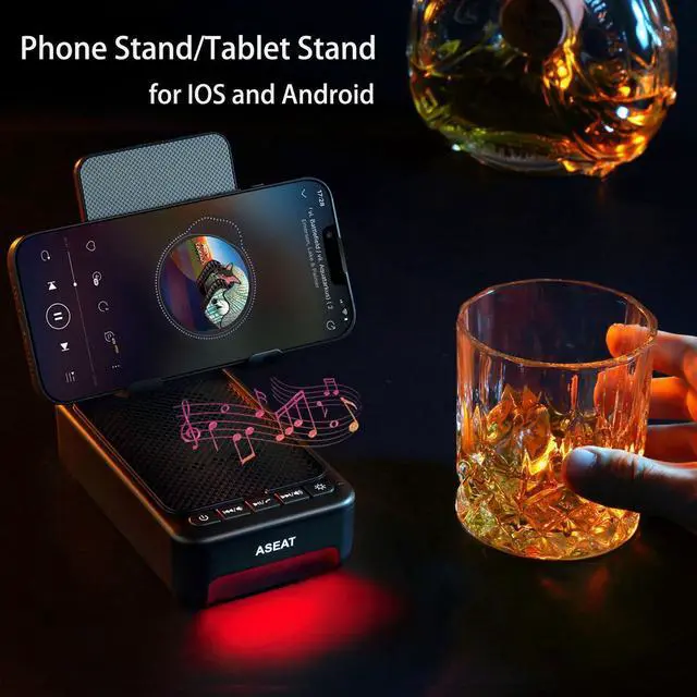 Alt view image 10 of 14 - Gifts for Men Him, Cell Phone Stand with Bluetooth Speaker&Led Color Changing Light, Unique Gifts for Women Dad Her Husband, Cool Tech Gadget Wireless Speaker, Birthday Gifts for Men, Ideal Gifts