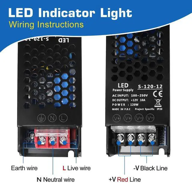 Alt view image 13 of 14 - LED Driver 12V 120W 10A Slim LED Power Supply, AC 100-250V to 12V DC Adapter, Constant Voltage Transformer for LED Strip Lights, Bulbs, Garden and Cabinet Lights