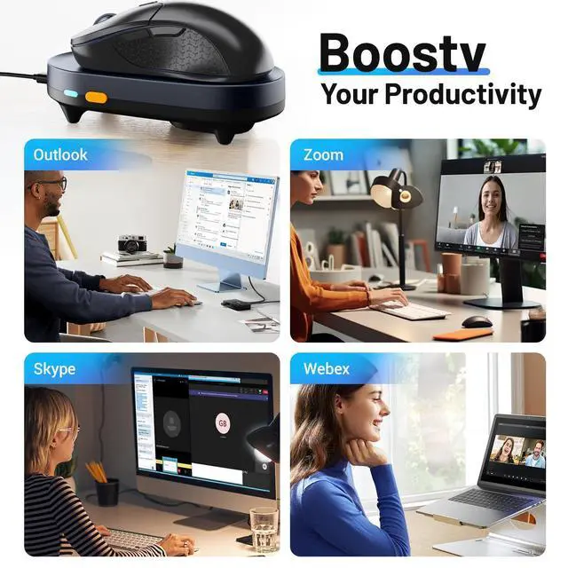 Alt view image 14 of 14 - Undetectable Mouse Jiggler - Auto Mover with On/Off Switch & USB Port, No Software Needed, Prevent Sleep/Lock for Home Office & PC/Mac/Desktop (Blue Black), Perfect for Gifts/Remote Work