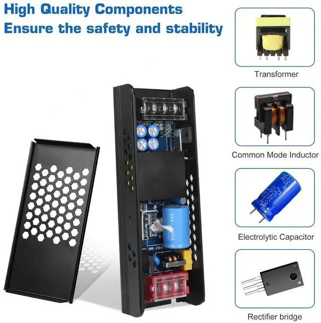 Alt view image 12 of 14 - LED Driver 12V 120W 10A Slim LED Power Supply, AC 100-250V to 12V DC Adapter, Constant Voltage Transformer for LED Strip Lights, Bulbs, Garden and Cabinet Lights