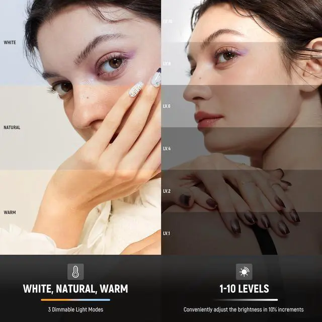 Alt view image 10 of 14 - NL-60AI Selfie Light for Phone with Front & Back Clip, 60 LED 2000mAh Rechargeable CRI95+, 3 Modes, Portable Clip on Fill Lighting for Tablet Computer Laptop Zoom Call TikTok Video