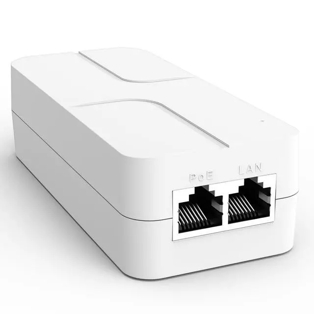 Alt view image 8 of 14 - 2.5G PoE Injector 30W, PoE+ Injector Converts Non-PoE to PoE+, 52V IEEE 802.3at/af, 10/100/1000/2500Mbps Ethernet PoE Adapter Plug & Play, Power Over Ethernet Up to 325 Feet
