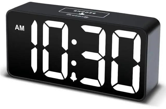 Alt view image 8 of 14 - Small Digital Alarm Clock for Bederoom, Large Big Numbers Display with Dimmer for Living Room, Electric Bedside Desk Clock with USB Charging Port, Adjustable Volume, USB-C Adapter Powered