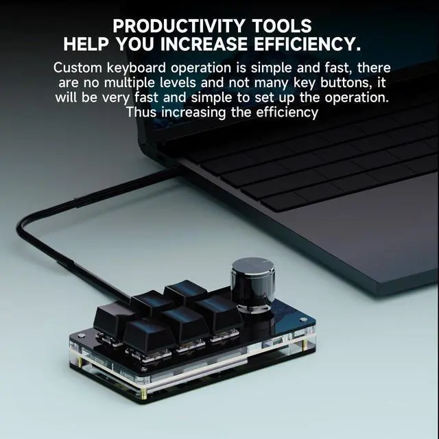 Alt view image 10 of 10 - Programmable Macro Keyboard,6 Key Macro Mechanical Gaming Macro Keypad,Custom Knob KeyPad, Hot swappable Switch Gaming Keyboard,Wired programmable keypad with Drawing Programming Video