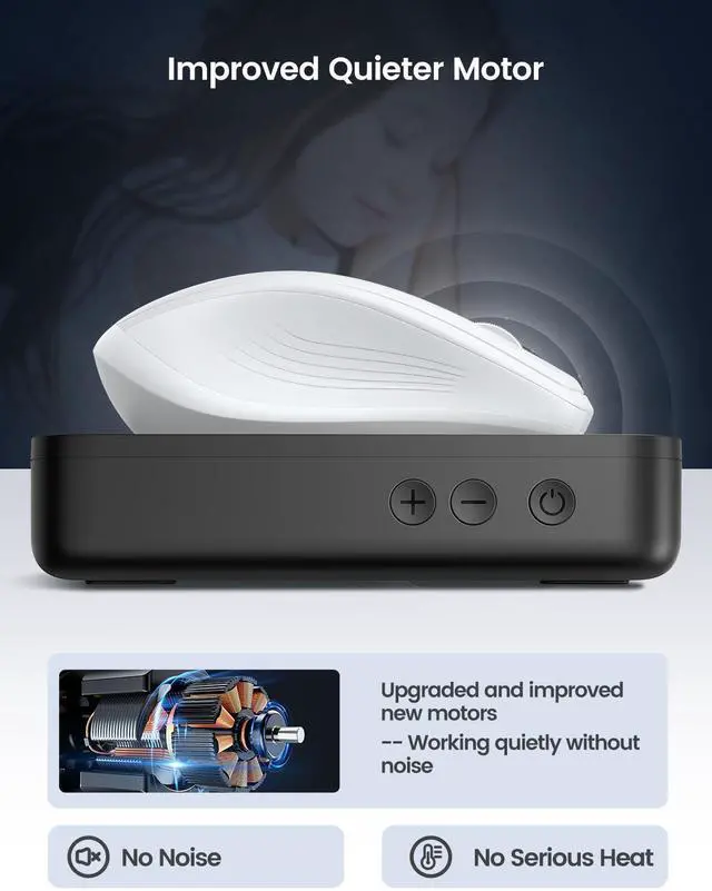 Alt view image 13 of 14 - Random Mouse Mover, 100% Undetectable Jiggler Moving Device, Mechanical Mouse Shaker with Adjustable Interval Timer, No Need to Align Mouse Sensor, Quiet Vibration Pad Keep Work Life Balance